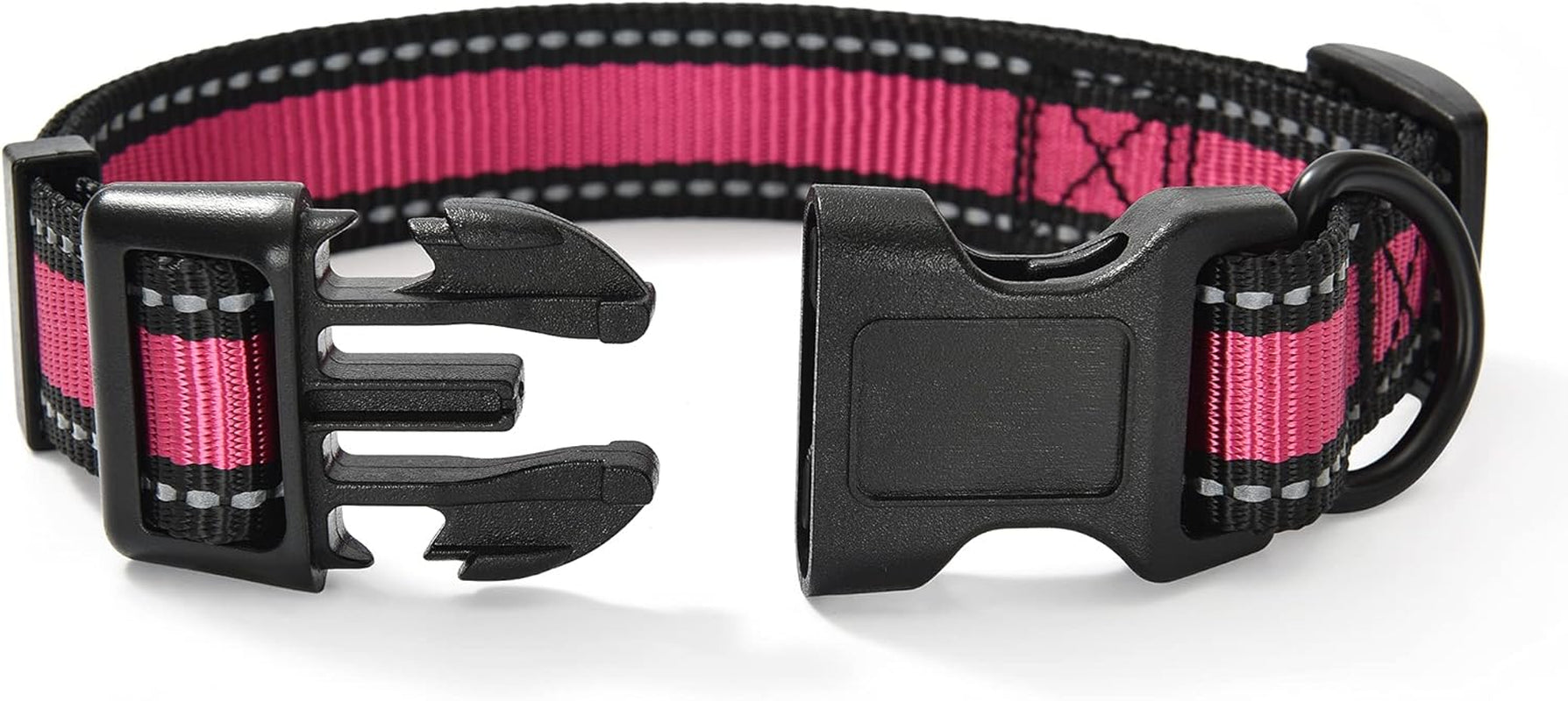 Dog Collar | Reflective 3M Stripe with Nylon Band (Blue/Pink, X-Small (Pack of 2))