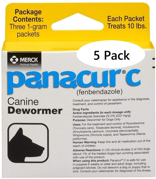 Panacur C Canine Dewormer 3 Pack Treats Roundworms Hookworms Whipworms